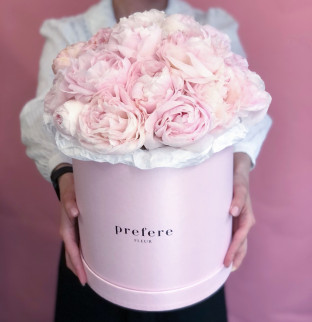 Peonies in a hat box 