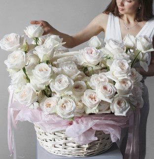 101  roses in a basket 