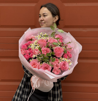 Круглый букет «Улыбка весны»