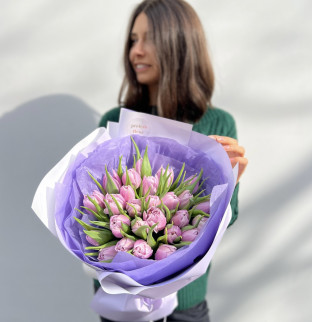 Тюльпаны премиум: фиолетовые 25 шт