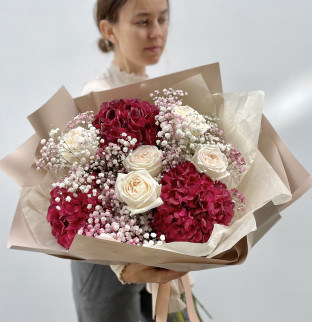 Bouquet of hydrangeas and peony roses #3