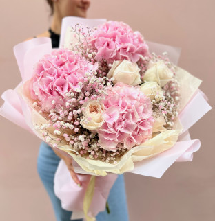 Bouquet of hydrangeas and peony roses #2