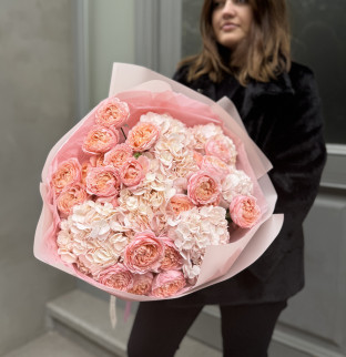 Дуо букет "Джулетта и ромашка"