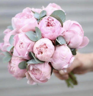 Bridal bouquet - pink peonies 