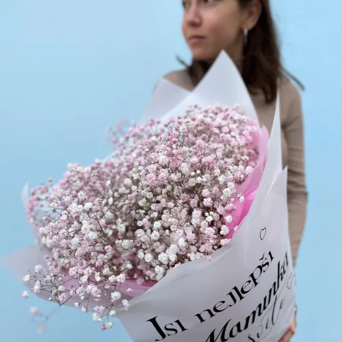 Kytice gypsophily s nápisem pro maminku #3 Kytice gypsophily s nápisem pro maminku #3