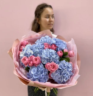 Hydrangeas and bush roses  #3