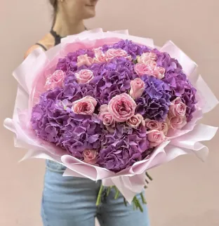 Bouquet of hydrangeas and peony roses #4