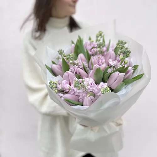 Tulips and mathiola bouquet Tulips and mathiola bouquet