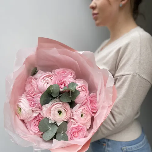 Ranunculus and roses Ranunculus and roses