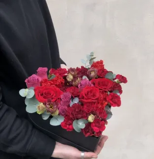 Flowers Mix "Heart" in a box #2