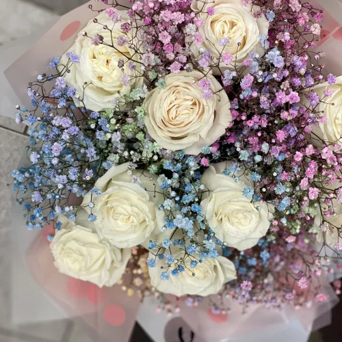 Bouquet «Roses and gypsophila» Bouquet «Roses and gypsophila»