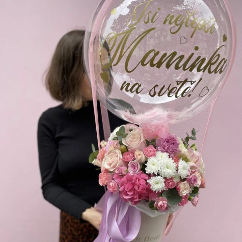 Art kytice s balonkem a vlastním nápisem Art kytice s balonkem a vlastním nápisem
