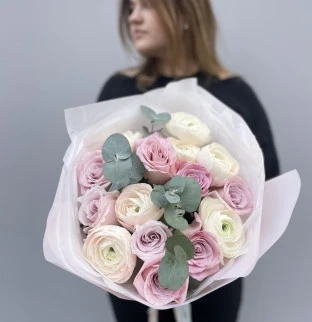 Ranunculus and roses
