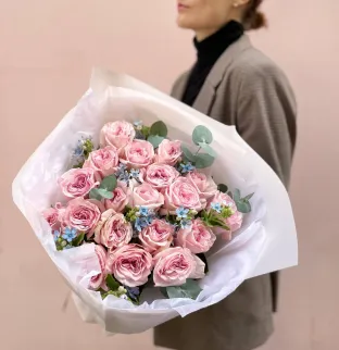 Peony roses and oxypetalum